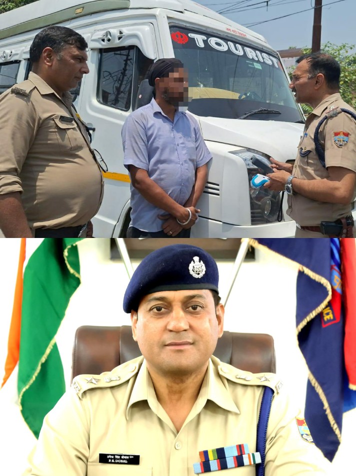 शराब के नशे में श्रद्धालुओं से भरे वाहन को चलाने वाले वाहन चालक को पुलिस ने किया गिरफ्तार, वाहन को किया सीज